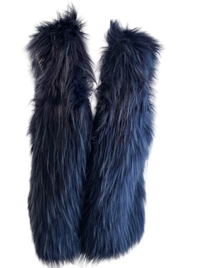 Anna & Chris Plush Navy Faux Fur Vest size Large